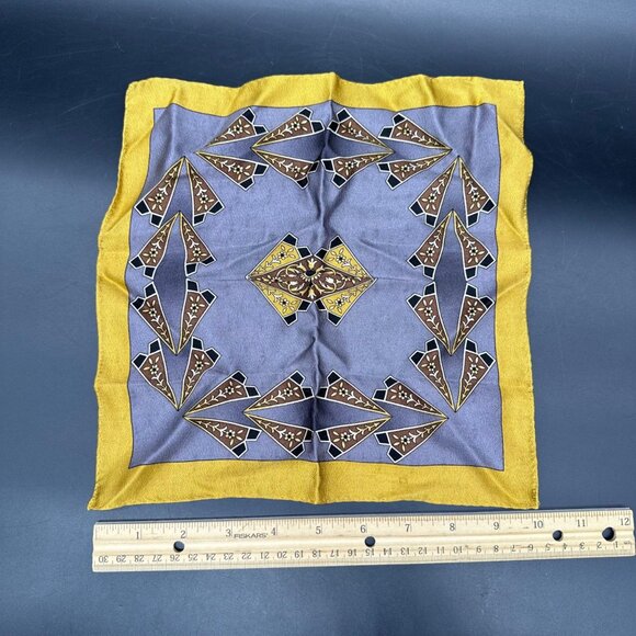 Vintage Silk Pocket Squares Lot Of 6 Mens Handkerchiefs Hankies 1980s Retro - Picture 8 of 8